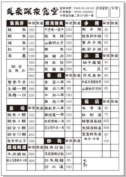 【吳桑深夜食堂】中壢露天日料宵夜場產地直送 【吳桑深夜食堂】中壢露天日料宵夜場產地直送