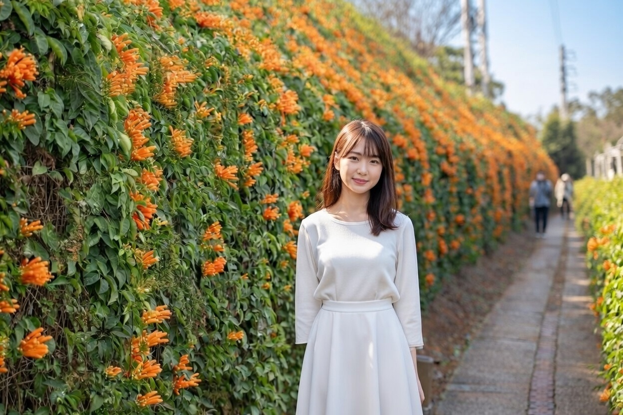 【銅鑼炮仗花海公園】苗栗櫻花和炮仗花牆