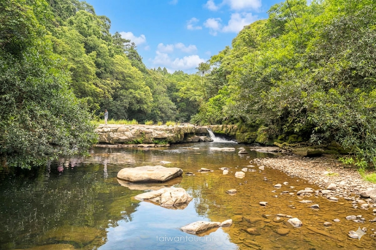 【虎豹潭古道】北台灣小九寨溝！碧綠溪水.森林系步道.雙溪一日遊攻略
