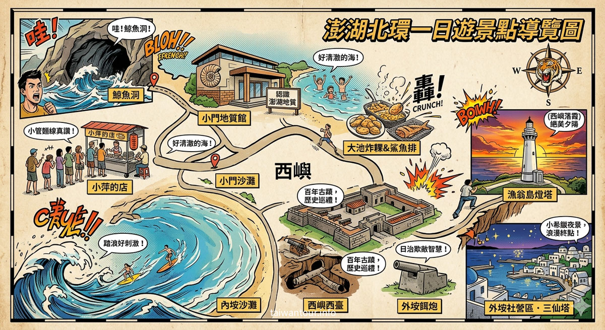 【2026澎湖美食地圖.旅遊景點必玩行程】民宿.食尚玩家推薦.國際海上花火節﻿