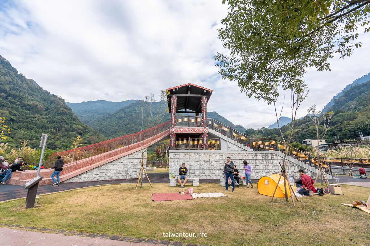 【泰雅原住民文化產業園區.WAKHUL親子公園】泰安免門票秘境！高腳屋溜滑梯、雙軌滑索、免費足湯與煮溫泉蛋一日遊