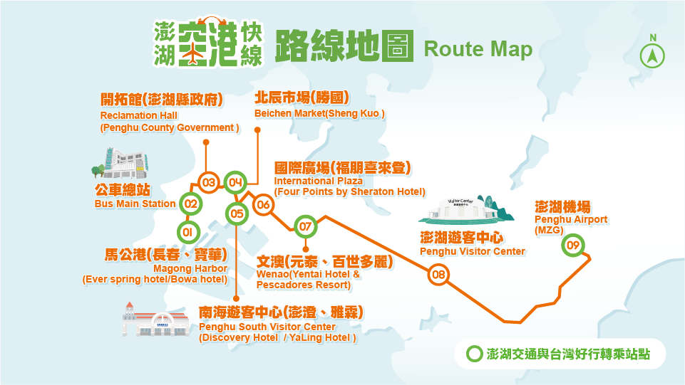 【台灣好行||澎湖空港快線】路線.時刻表.停靠站